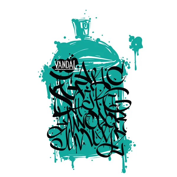 Lettere colorate dell'alfabeto dei caratteri dei graffiti. Design grafitti hip hop — Vettoriale Stock