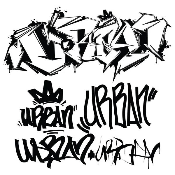 Vector Graffiti Etiquetas - escritura — Archivo Imágenes Vectoriales