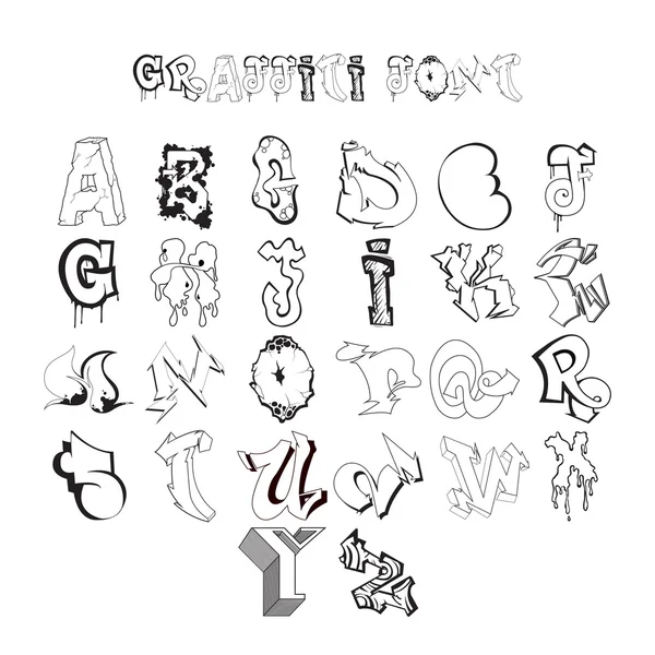 Graffiti police alphabet lettres. Design Hip hop grafitti — Image vectorielle