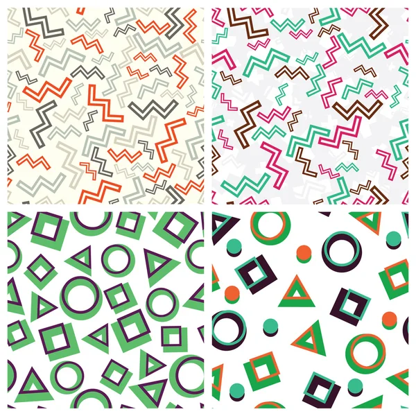 Varrat nélküli mintát fixated-lakás egyszerű geometriai alakzatok — Stock Vector