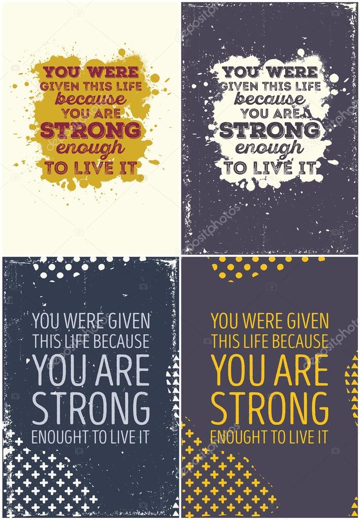 Set Of Vintage Typographic Poster. Motivational Quotes