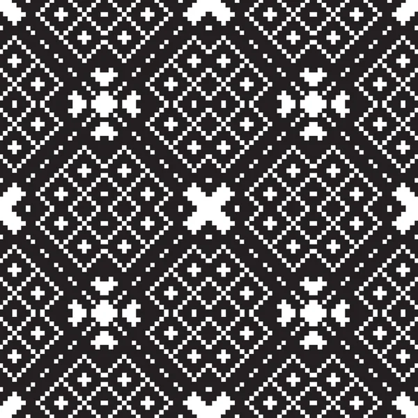 Embroidery ethnic geometric seamless patterns — Stockový vektor