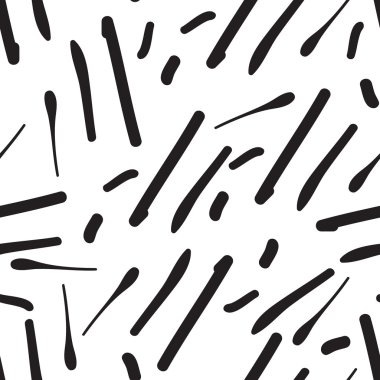 Vector hand-painted seamless pattern with abstract doodles lines