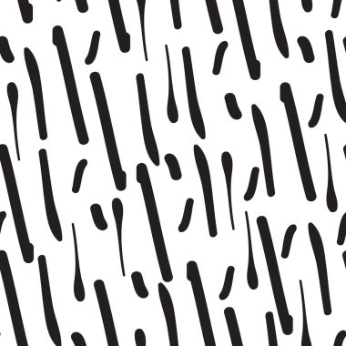 Vector hand-painted seamless pattern with abstract doodles lines