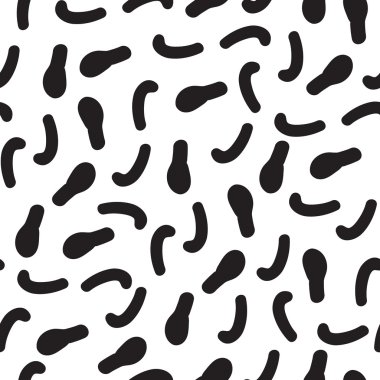 Vector hand-painted seamless pattern with abstract doodles lines
