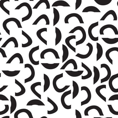 Vector hand-painted seamless pattern with abstract doodles lines