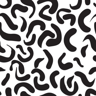 Vector hand-painted seamless pattern with abstract doodles lines