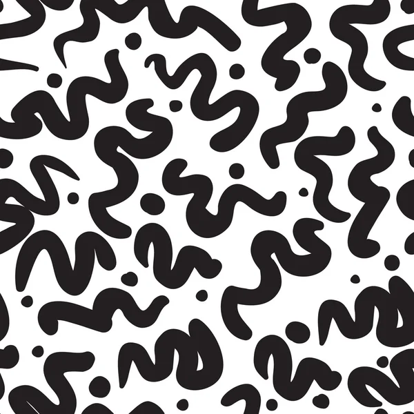 Vector hand-painted seamless pattern with abstract doodle lines — ストックベクタ