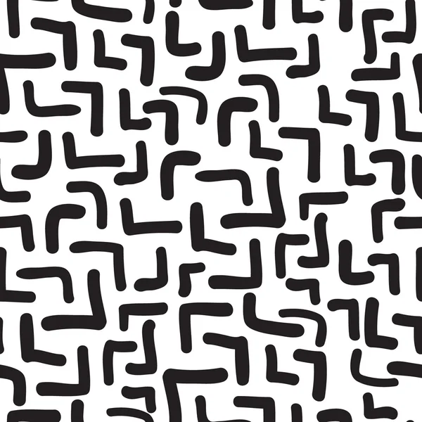 Vector hand-painted seamless pattern with abstract doodles lines — 스톡 벡터