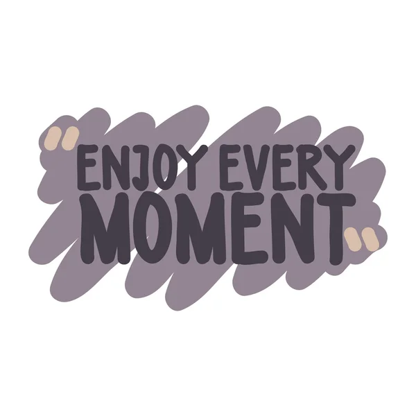 Geniet van elke moment Vector motivatie vierkante doodle poster — Stockvector