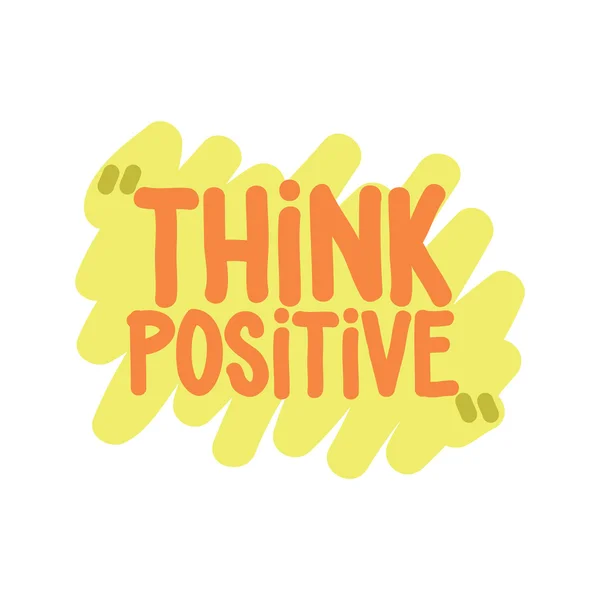 Positiv denken. Vektor Motivation Quadrat Doodle Poster — Stockvektor