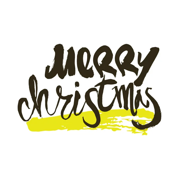 Merry Christmas kalligrafie. Handgeschreven moderne borstel belettering — Stockvector