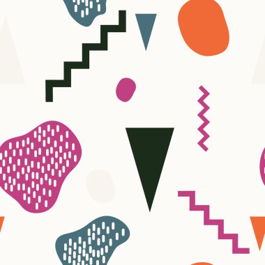 Set seamless primitive colored pattern