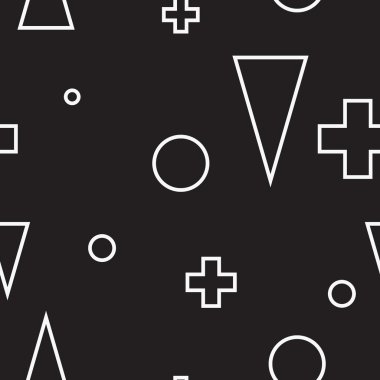 Geometric minimalist modern seamless black and white pattern