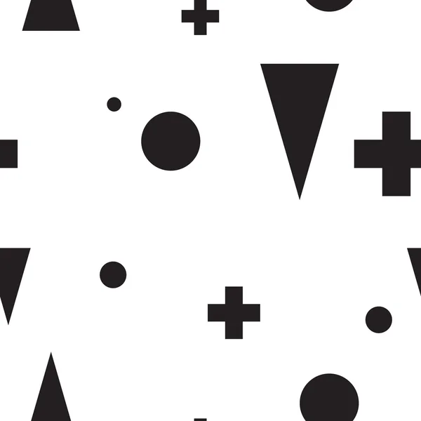 Abstrato padrão geométrico minimalista sem costura preto e branco — Vetor de Stock