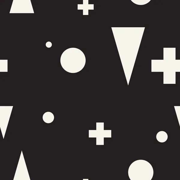 Geometric minimalist seamless black and white pattern — Stock vektor