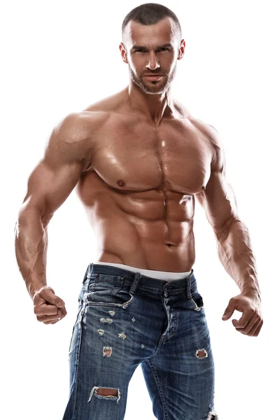 Hombre musculoso posando sin camisa — Foto de Stock