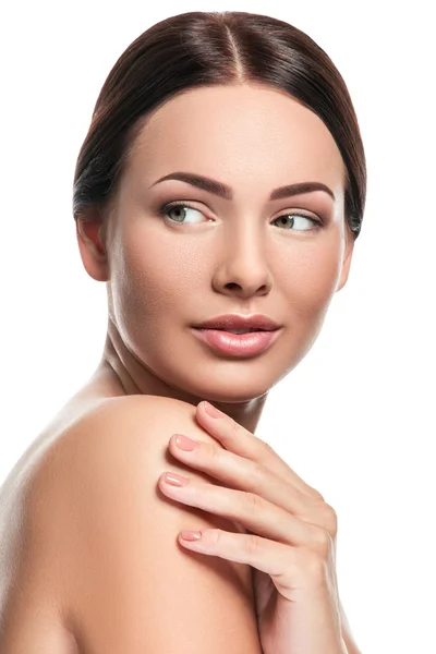 Young woman face with clean skin — Stock Photo, Image