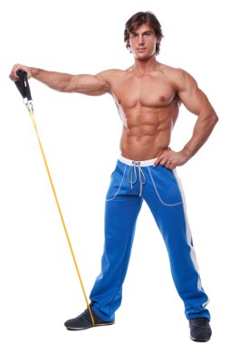 lastik bant ile çalışma dışarı adam