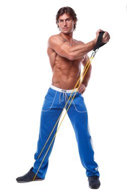 lastik bant ile çalışma dışarı adam