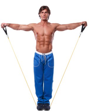 lastik bant ile çalışma dışarı adam