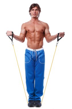 lastik bant ile çalışma dışarı adam