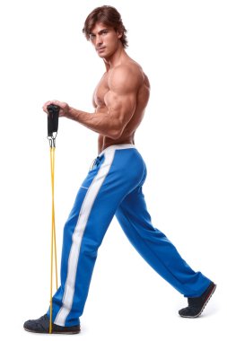 lastik bant ile çalışma dışarı adam