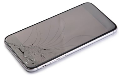 Kırık ekran ile akıllı telefon