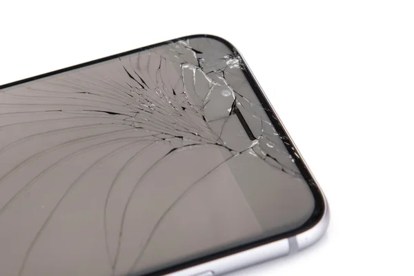 Téléphone intelligent avec écran cassé — Photo