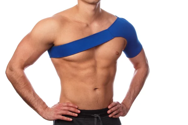 Man with a support bandage on  shoulder — Stock Photo, Image