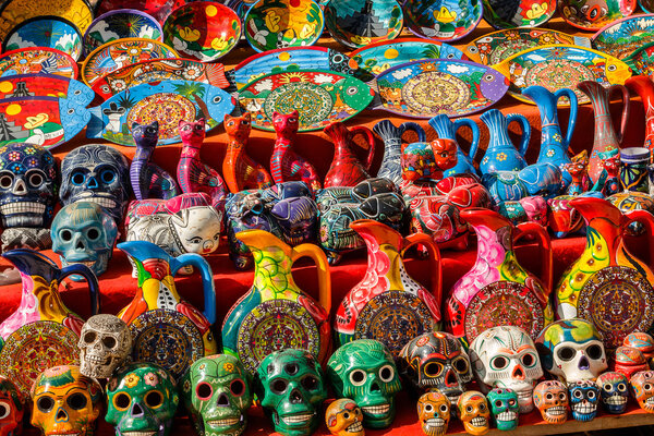 souvenirs in the local Mexican market