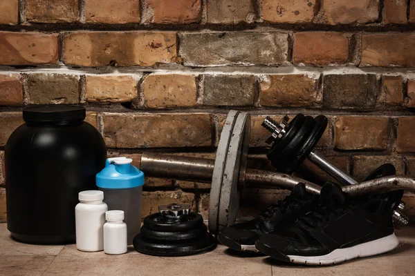 Sports equipment and supplement — Stock Photo, Image