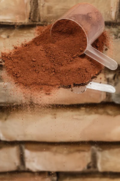 Scoop with protein powder — Stock Photo, Image