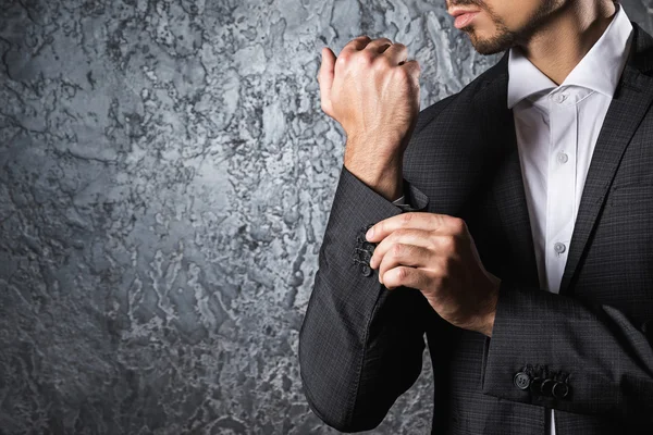 남자 양복 소매의 커 프 스 단추 — 스톡 사진