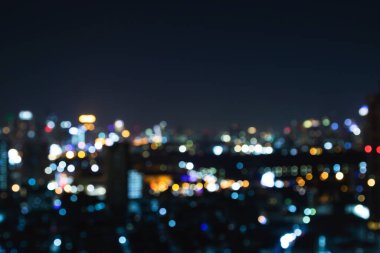 Modern şehrin bulanık ışıkları