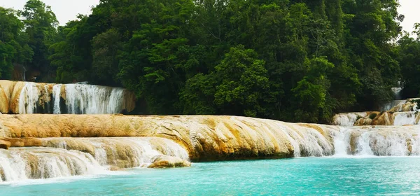 Piękny Wodospad Agua Azul Chiapas Meksyk — Zdjęcie stockowe