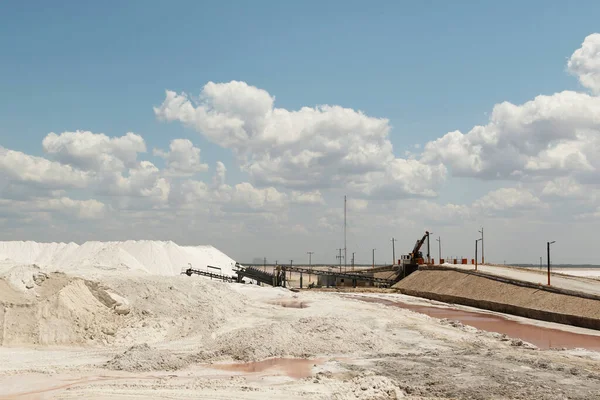 Pink Salt Skörd Och Raffinering Fabrik Yucatan Mexiko — Stockfoto