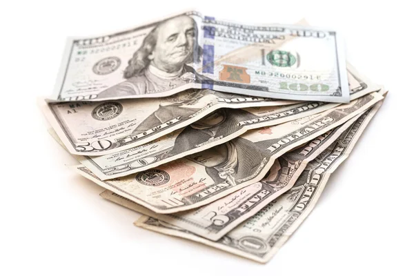 Primo Piano Delle Diverse Banconote Dollari Usa — Foto Stock