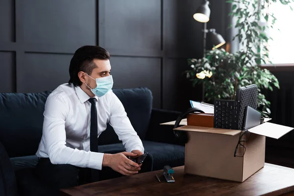 Young Man Getting Fired His Job Because Virus Pandemic Businessman — Stock Photo, Image