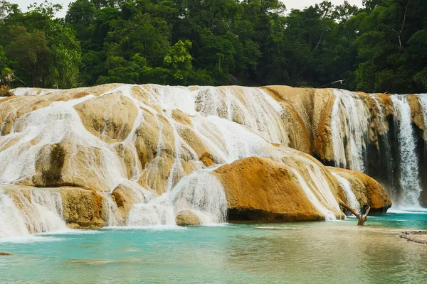 Piękny Wodospad Agua Azul Chiapas Meksyk — Zdjęcie stockowe