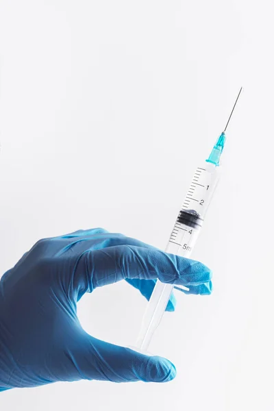 Médecin Tient Une Seringue Avec Vaccin Une Sorte Médicament — Photo