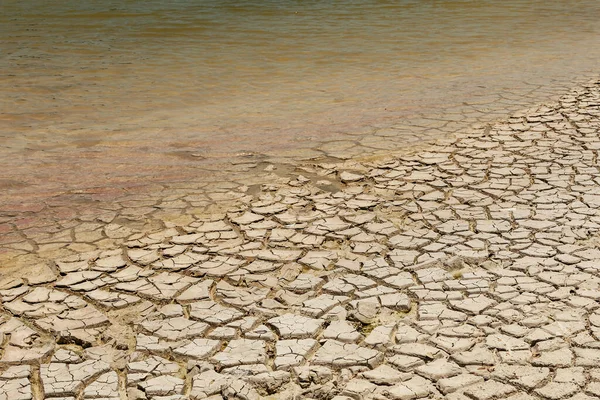 Cama Lago Seco Terra Seca Conceito Mudanças Climáticas Aquecimento Global — Fotografia de Stock