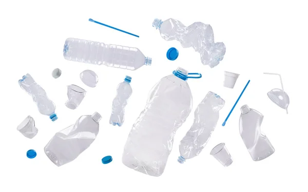 Sampah Plastik Diisolasi Pada Latar Belakang Putih — Stok Foto