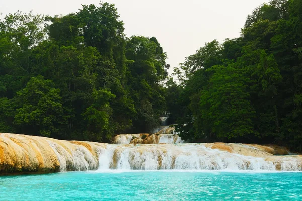 Piękny Wodospad Agua Azul Chiapas Meksyk — Zdjęcie stockowe