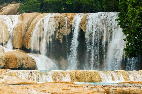Piękny Wodospad Agua Azul Chiapas Meksyk — Zdjęcie stockowe