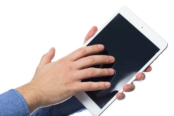 Hand und Tablet-PC — Stockfoto