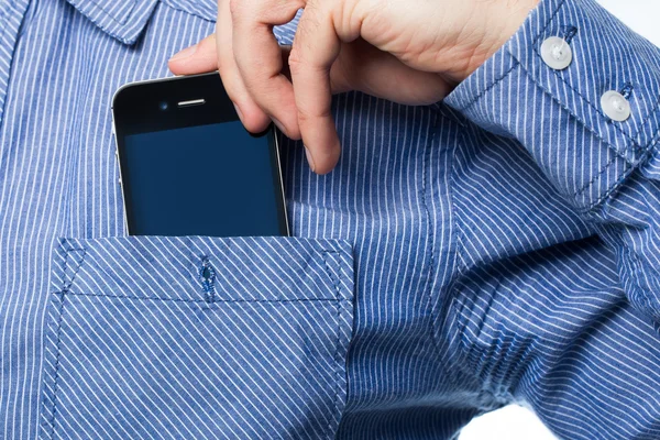 Smartphone in a pocket — Stock Photo, Image