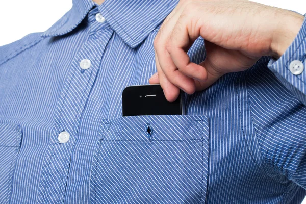 Smartphone in a pocket — Stock Photo, Image