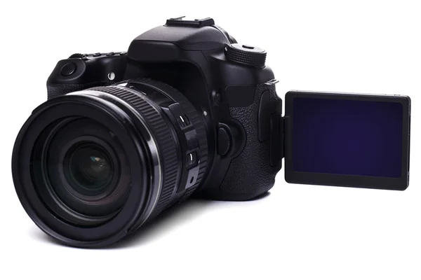 Fotocamera reflex digitale su sfondo bianco — Foto Stock