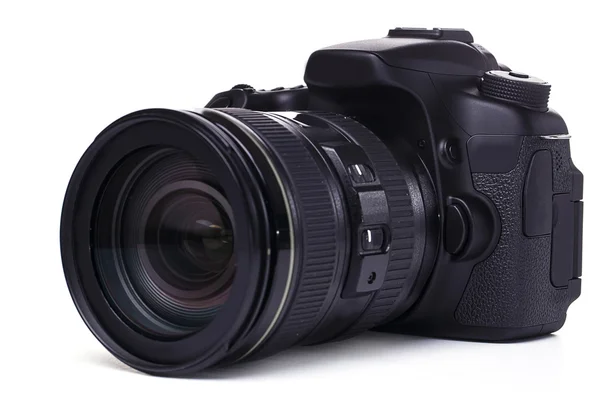 Beyaz arkaplanda DSLR Kamerası — Stok fotoğraf